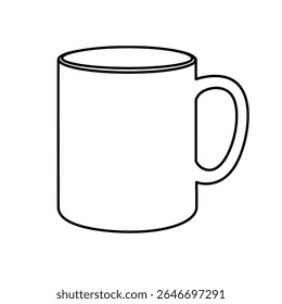 Coffee Mug Vector Illustration - Silhouette Icon of Hot Beverage Cup for Kitchen and Cafe Themes
