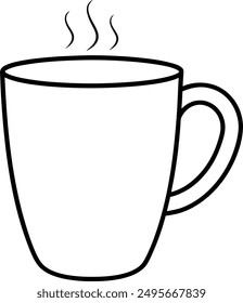 Coffee Mug vector , Coffee Mug line art, Coffee Mug Illustration Drawing
