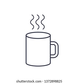 Coffee mug vector line icon isolated on white background. Coffee mug line icon for info graphic, website or app.