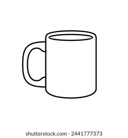 Coffee mug vector line icon on white background. Coffee cup line icon for website or app. Scalable icons are designed on a grid system.