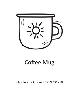 Coffee Mug vector outline Icon Design illustration. Bakery Symbol on White background EPS 10 File