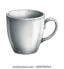 Coffee mug vector over white