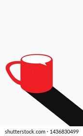Coffee mug with white background shadow