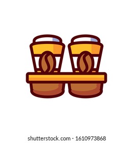 Coffee mugs design of time drink breakfast beverage shop morning store aroma and caffeine theme Vector illustration