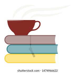 coffee mugs icon vector on the table, coffee time concept