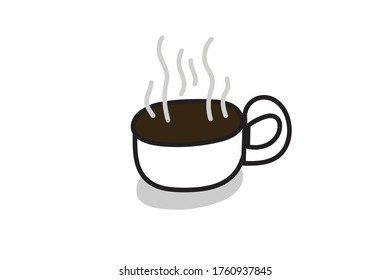 Coffee mugs on a white background