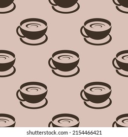 Coffee mugs seamless vector repeat pattern