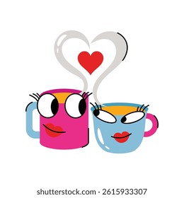 Coffee Mugs vector Sticker. Eps 10 file