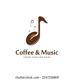 Coffee music abstract logo. Logo for coffee shop or coffee bar.