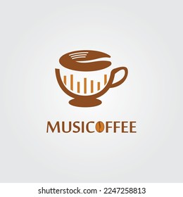 Coffee music abstract logo. Logo for coffee shop or coffee bar.