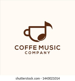 coffee music cafe bar restaurant logo illustration vector icon