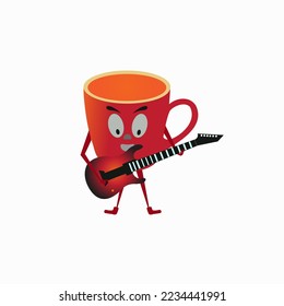 Coffee music cup with vector illustration.