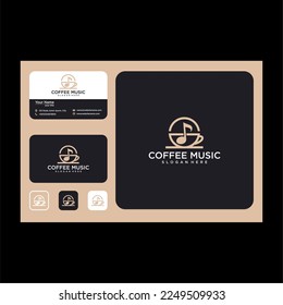 coffee music logo design template