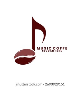 Coffee music logo design vector template. Music chill logo design icon