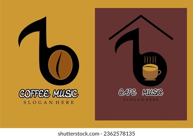 Coffee Music Logo Icon, suitable for company, cafe or coffee shop logos. Music icon design with cup and coffee beans.
Vector Format