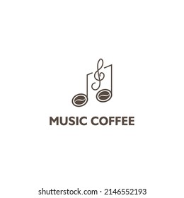 coffee music logo illustration design vector