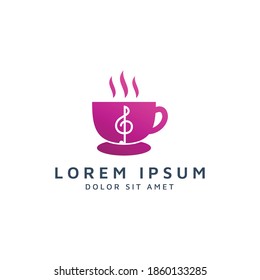 coffee and music negative space logo design