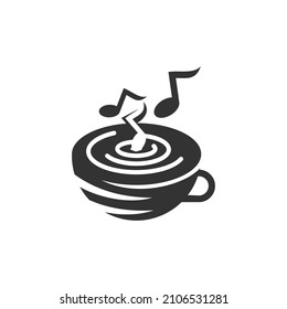 Coffee music records Icon Illustration Brand Identity