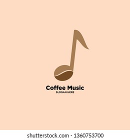 Coffee Music symbol simple logo template, vector illustration icon element - Vector