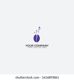 coffee and musically logo, sound coffee, note coffee logo