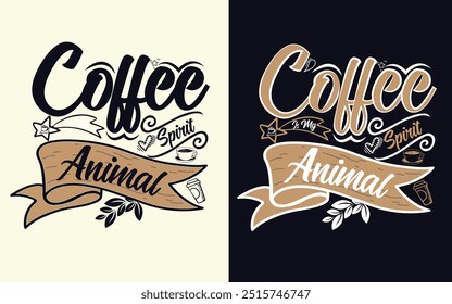 El café es mi espíritu de diseño de camiseta animal 