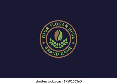 coffee nature badge logo brand identity, premium design