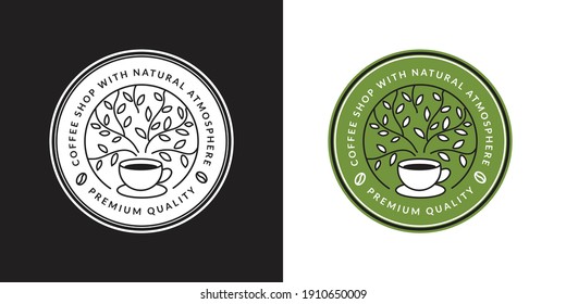 coffee nature design concept for logo, emblem, badge and other