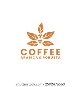 Coffee Nature logo design vector. Plant with Coffee bean logo design