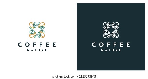 Coffee nature logo illustration template design
