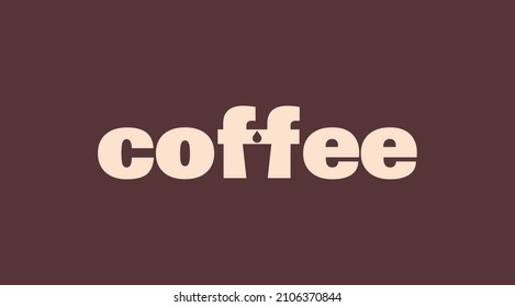 Coffee  negative space logotype. Coffee drink mood logo.
