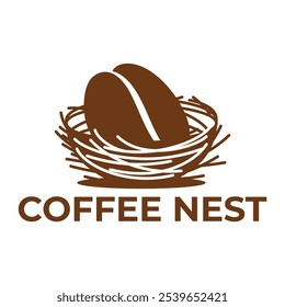 coffee nest flat minimalist logo design