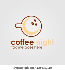 Coffee Night Logo Template Design