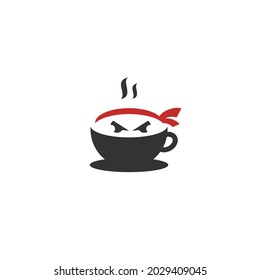 Coffee ninja logo concept, logo design