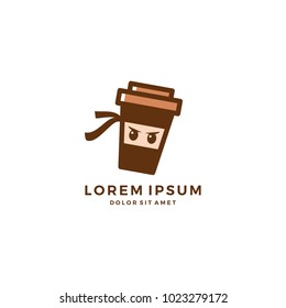 coffee ninja mug logo vector download