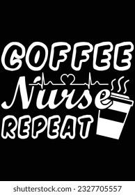 Enfermero de café repite el diseño de arte vectorial, archivo eps. archivo de diseño para camiseta. SVG, archivo de diseño de corte EPS