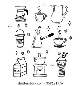 Coffee object hand drawn