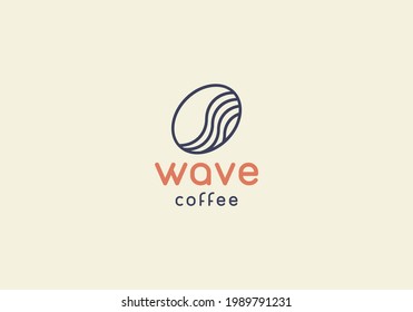 café con onda oceánica moderna icono vector