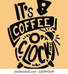 it's coffee o'clock poster flyer social media post design