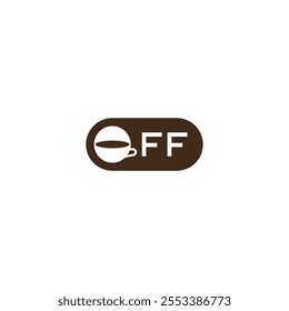 Coffee off button logo design.
