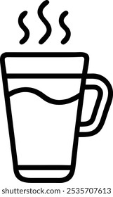 Coffee, office related icon web line icon, outline isolated on white background