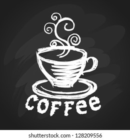 coffee on a blackboard vector illustration