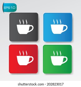 Coffee on buttons,vector