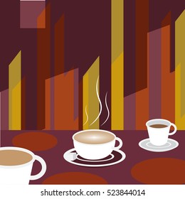 Coffee on cafe table Background - Vector Illustration