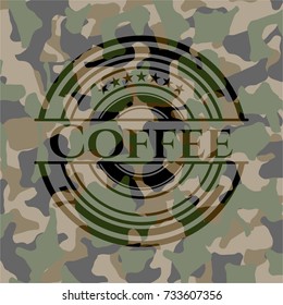 Coffee on camo pattern