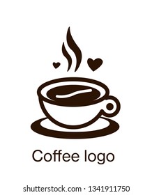 coffee on a cup. vector. logo