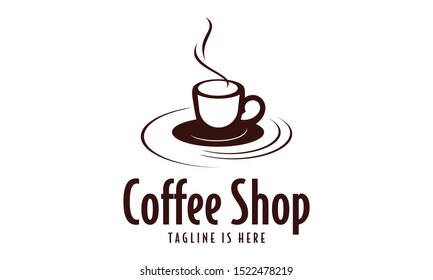 coffee on a cup vector logo best for cafe or restaurant logo