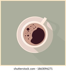 Kaffee auf hellem Hintergrund mit Schatten