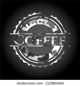 Coffee on grey camouflage pattern