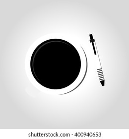 coffee on grey desktop vector background