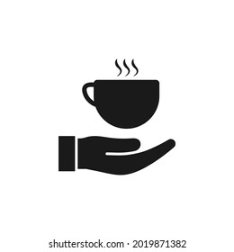 Icono de café a mano estilo plano aislado en fondo blanco. Ilustración del vector